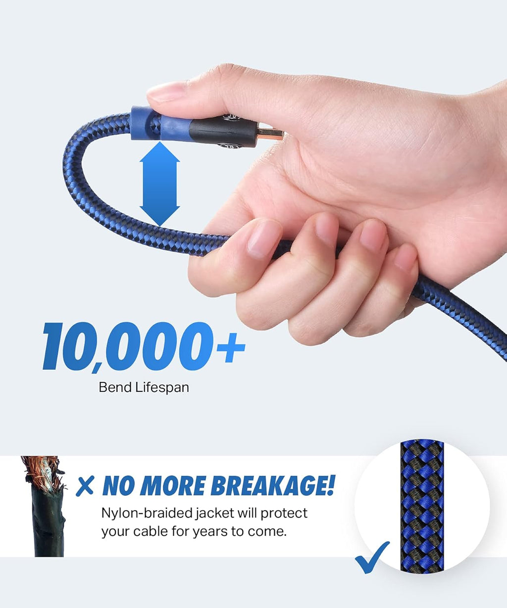 HDMI Extension Cables, 3Ft, 6Ft, 10Ft, 15Ft, 20Ft, 25Ft (1.5 Ft, Blue, 2)